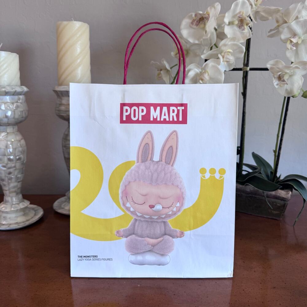 Pop Mart The Monsters Lazy Yoga Paper Shopping Bag 10.5”x12.3”